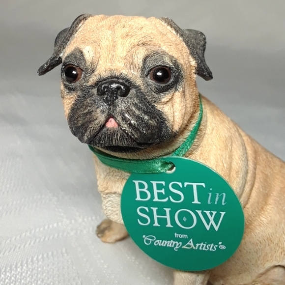 COPY - Vintage Country Artists Best in Show Fawn Pug Dog Sculpture Collectible … - Picture 4 of 16